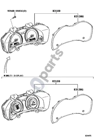 Toyota Corolla E140 E150 (2007–2013) Prietaisas – schema
