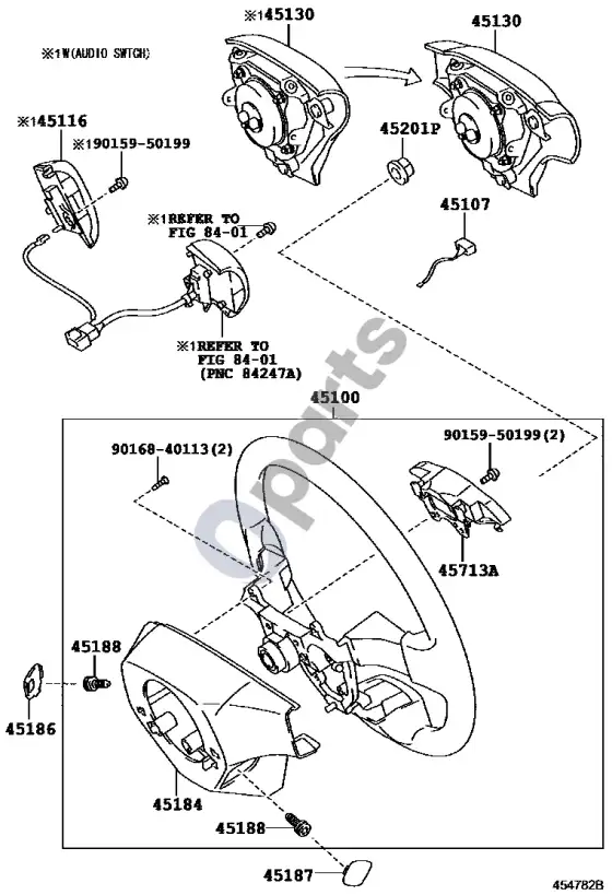 Toyota Corolla E140 E150 vairas – schema