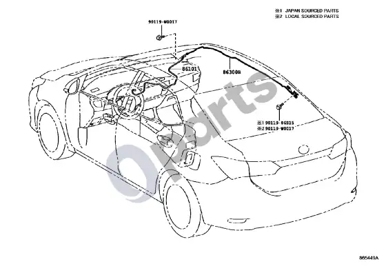 Toyota Corolla E160 E170 antena – schema