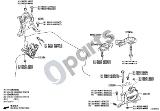 Toyota Corolla E160 E170 (2013–) Tvirtinimas – schema