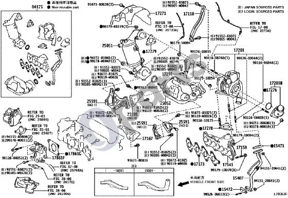Toyota Corolla E160 E170 kolektorius – schema
