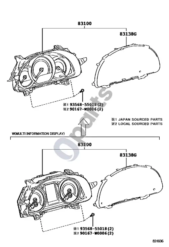 Toyota Corolla E160 E170 prietaisas – schema