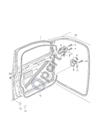 Volkswagen Caddy (2015–2020) Durys – schema