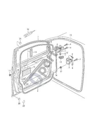 Volkswagen Caddy (2011–2016) Durys – schema