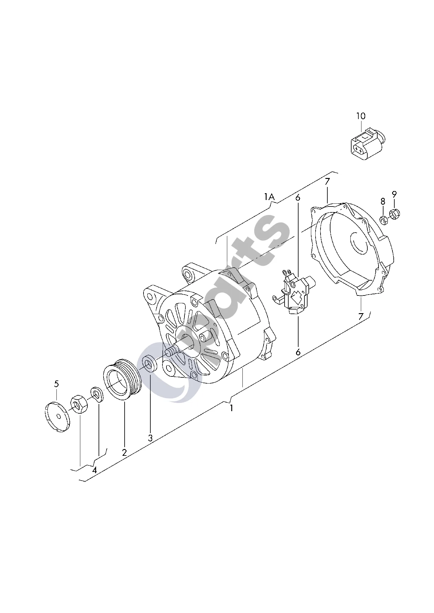 Volkswagen Crafter (2006–2016) Generatoriaus versija schema – Generatorius