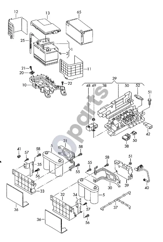 Volkswagen Eos akumuliatorius – schema