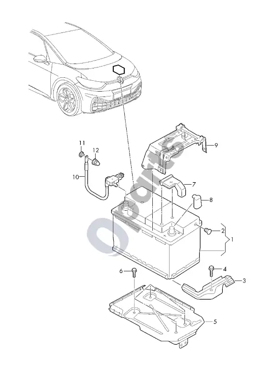 Volkswagen ID.3 akumuliatorius – schema
