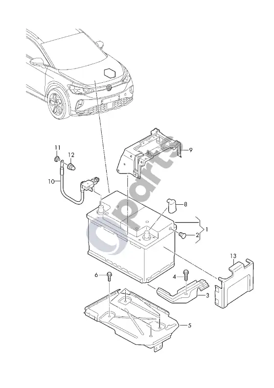 Volkswagen ID.4 akumuliatorius – schema