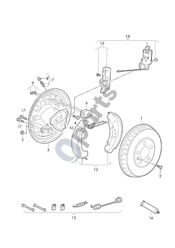 Volkswagen ID. Buzz būgninis stabdys – schema