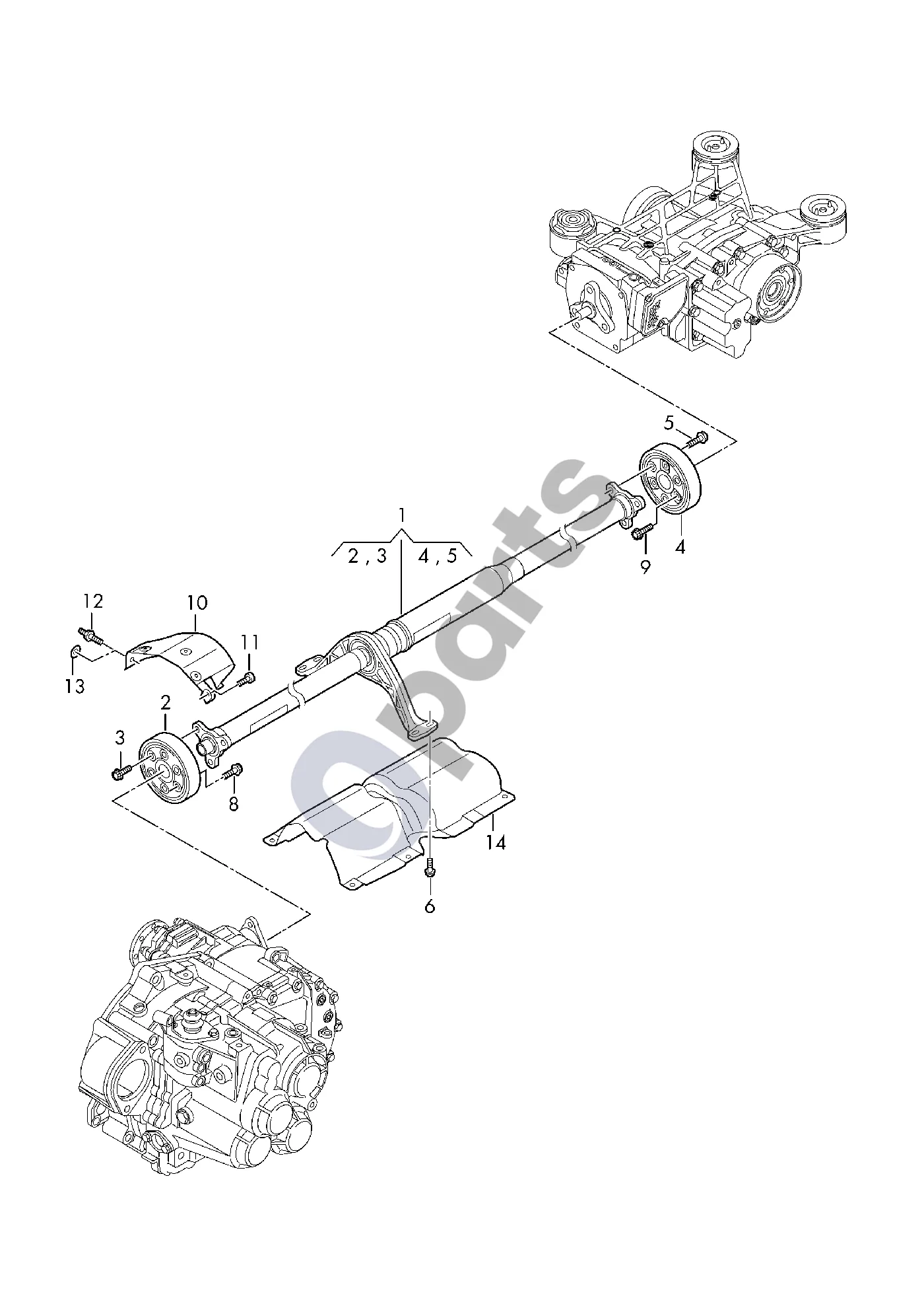 Volkswagen Passat B8 (2015–2023) Kardaninis velenas schema – pozicija 10: Apsauginė plokštė D - 06.07.2015>>