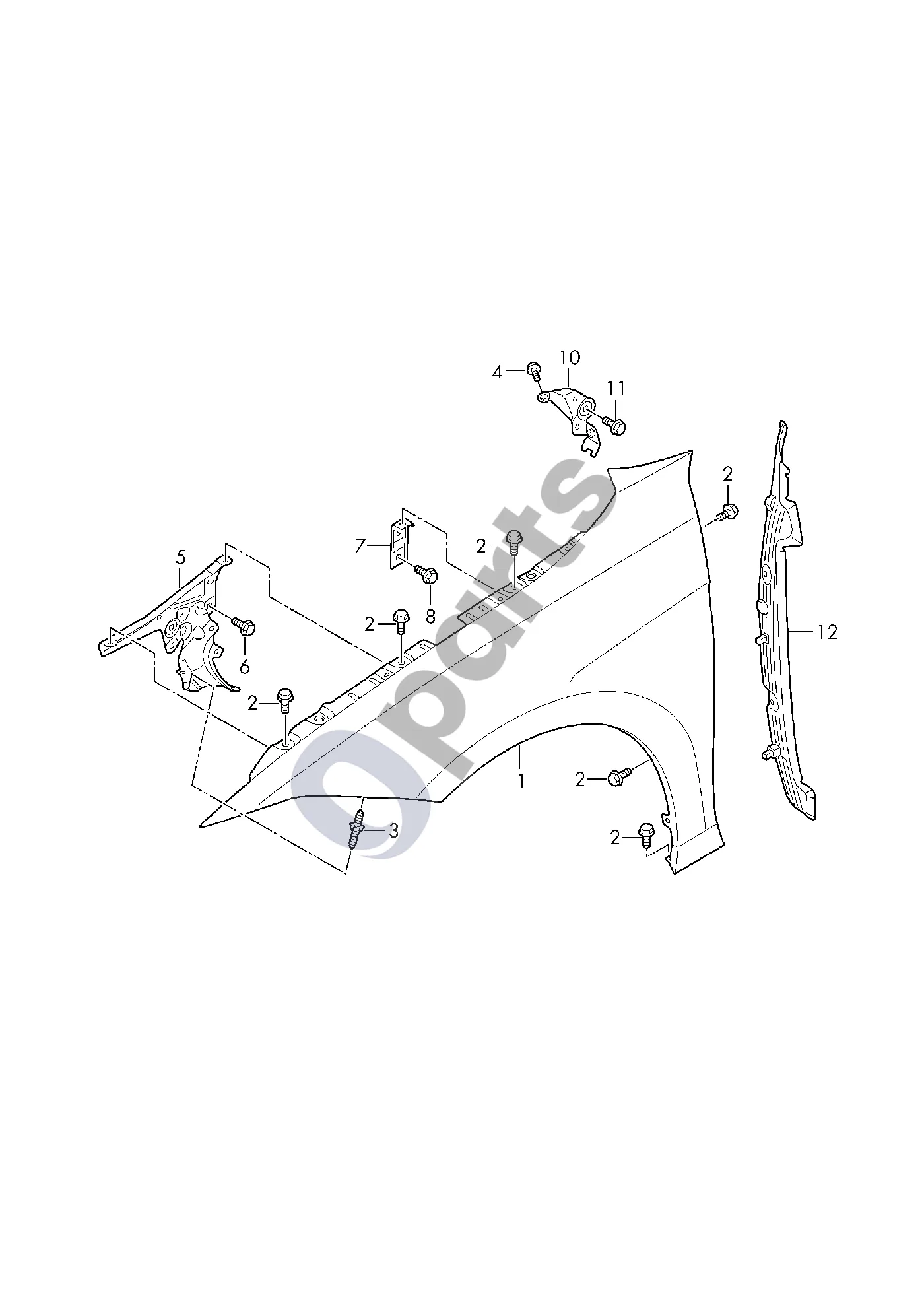 Volkswagen Passat B9 (2023–) Sparnas schema – Sparnas