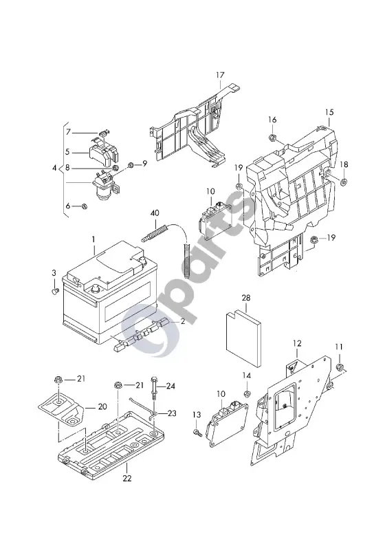 Volkswagen Phaeton akumuliatorius – schema