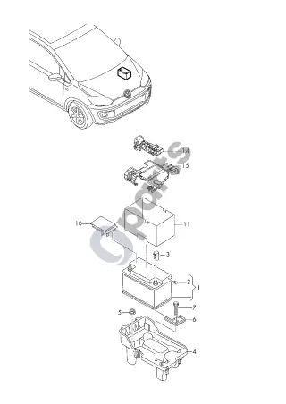 Volkswagen Up (2011–) Akumuliatorius – schema