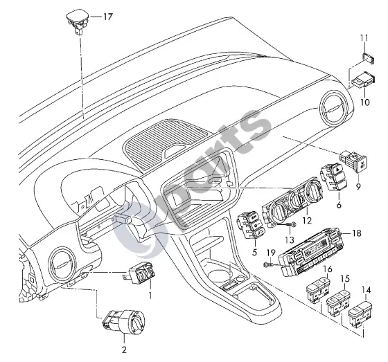Volkswagen Up apšvietimo jungiklis – schema