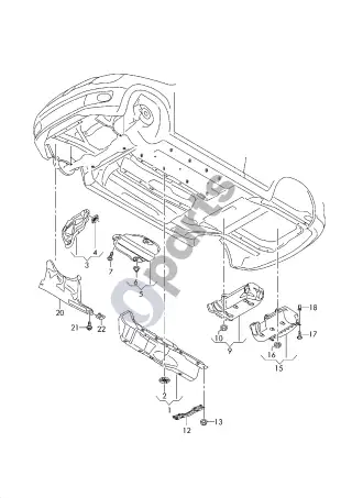Volkswagen Up (2011–) Šilumos skydas – schema