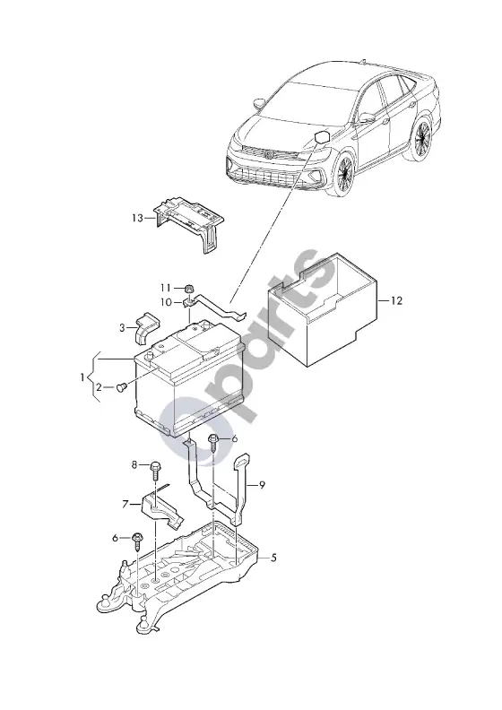 Volkswagen Virtus akumuliatorius – schema