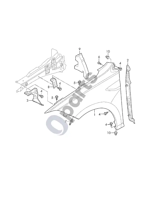 Volkswagen Virtus sparnas – schema