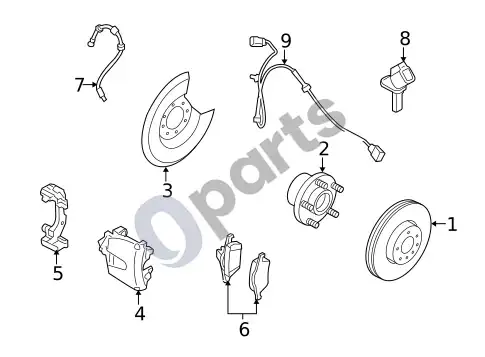 Volvo S40 būgnai ir diskai (1, 2008 2 4I) – schema