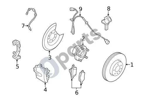 Volvo S40 stebulės ir susiję komponentai (1, 2008 2 4I) – schema