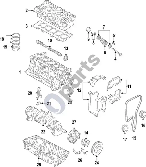 Volvo S40 alyvos siurblys (2008 T5) – schema