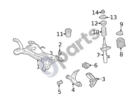 Volvo S40 guoliai (2008 T5) – schema