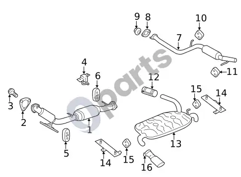 Volvo S40 įranga, tvirtinimo detalės ir jungiamosios detalės (2008 T5) – schema