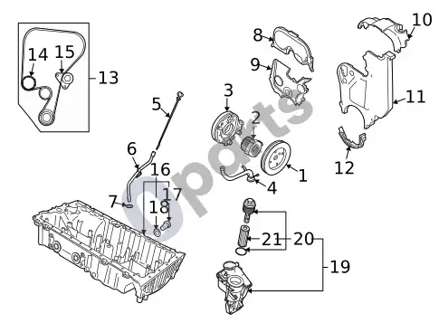 Volvo S40 siurbliai (2008 T5) – schema