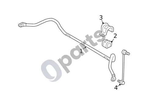 Volvo S40 stabilizatoriaus strypas ir komponentai (1, 2008 T5) – schema