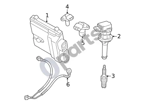 Volvo S40 uždegimo ritė (2008 T5) – schema