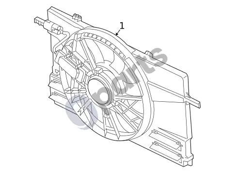 Volvo S40 aušinimo ventiliatorius, sankaba ir variklis – schema