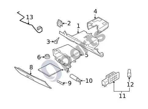 Volvo S40 daiktadėžė – schema