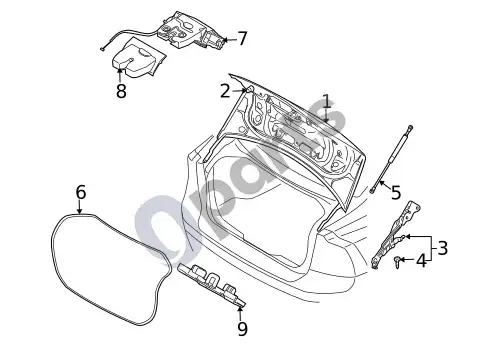 Volvo S40 dangtis ir komponentai – schema
