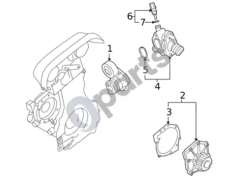 Volvo S40 diržai ir skriemuliai – schema