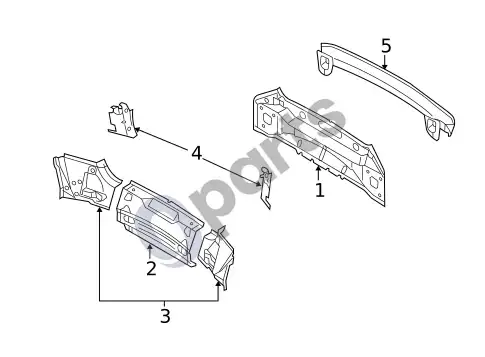 Volvo S40 galinė kėbulo dalis (1) – schema