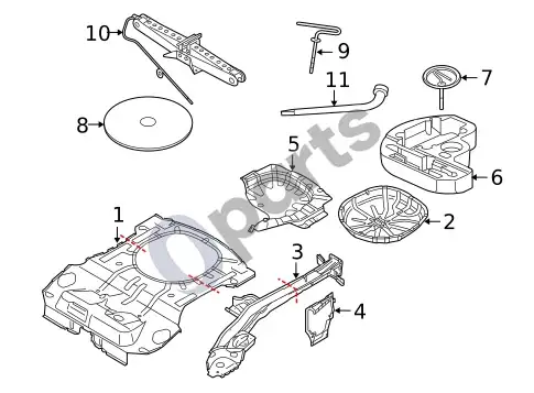 Volvo S40 dirbtuvių įranga, įrankiai ir priedai – schema