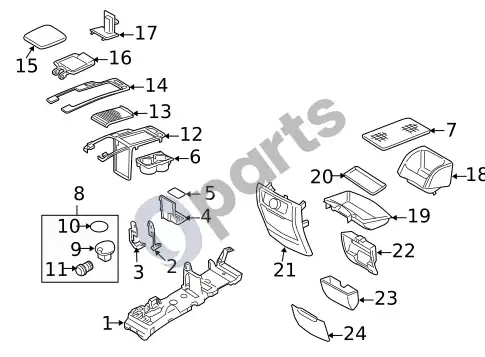 Volvo S40 konsolė (1) – schema
