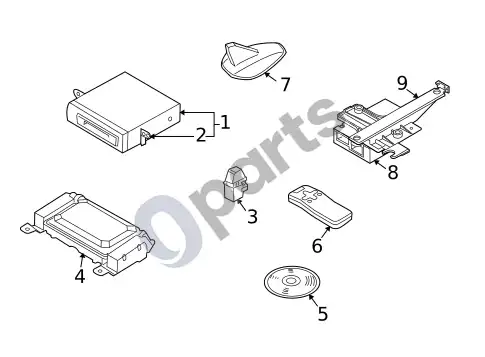 Volvo S40 navigacijos sistemos komponentai – schema