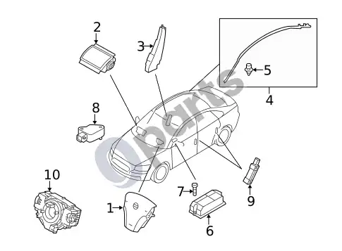 Volvo S40 oro pagalvių sistema (1) – schema
