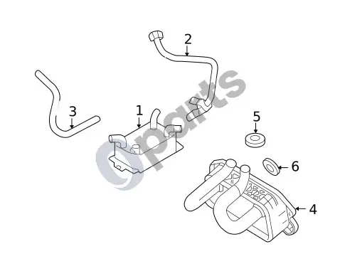Volvo S40 variklio alyvos aušintuvas – schema