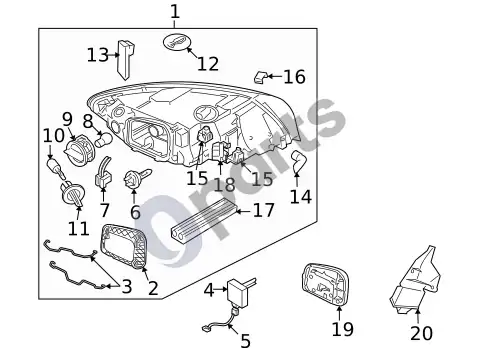 Volvo S40 išorės apšvietimas (1) – schema