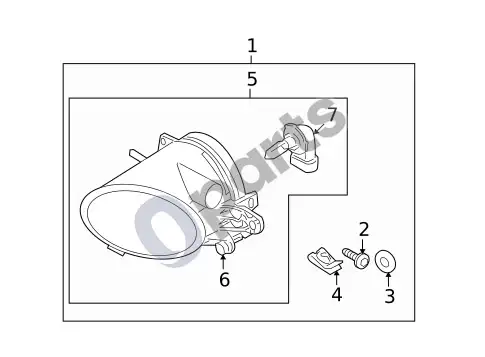 Volvo S40 priešrūkiniai žibintai – schema
