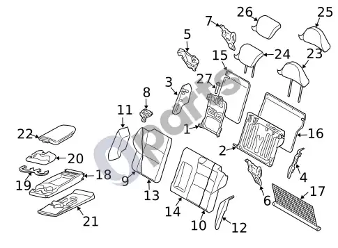 Volvo S40 sėdynės (1) – schema