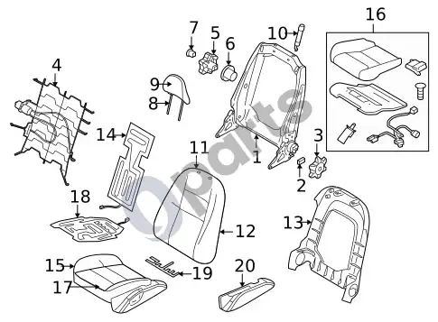 Volvo S40 šildomos sėdynės (1) – schema