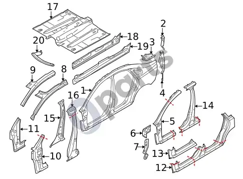 Volvo S40 slenkstis – schema