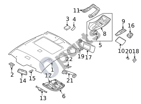 Volvo S40 salono apšvietimas (1) – schema