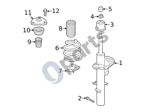 Volvo S40 statramsčiai ir komponentai (1) – schema