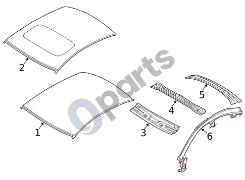 Volvo S40 stogas ir komponentai – schema