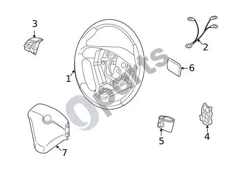 Volvo S40 vairas ir apdaila – schema