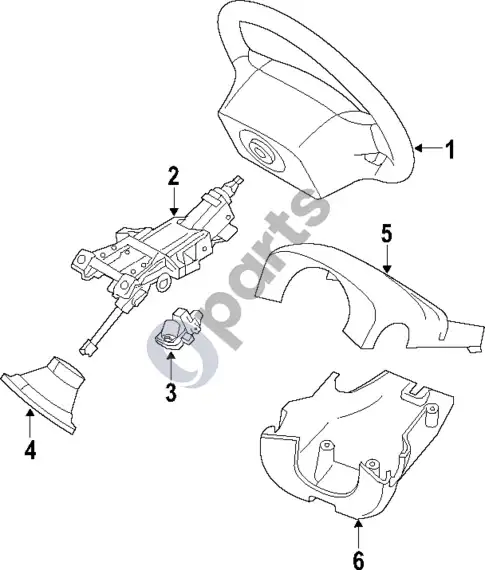 Volvo S40 vairo kolonėlė (1) – schema