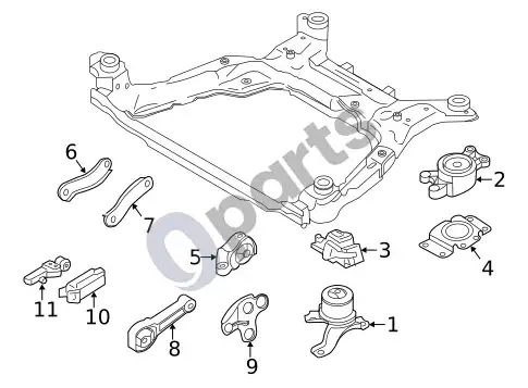 Volvo S60 laikikliai, flanšai ir kabliai (1) – schema